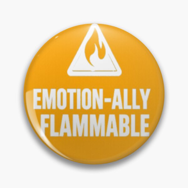 Item preview, Emotion-ally Flammable • Funny High-Vis Hazard Style Sticker & Shirt designed and sold by CMdigit.