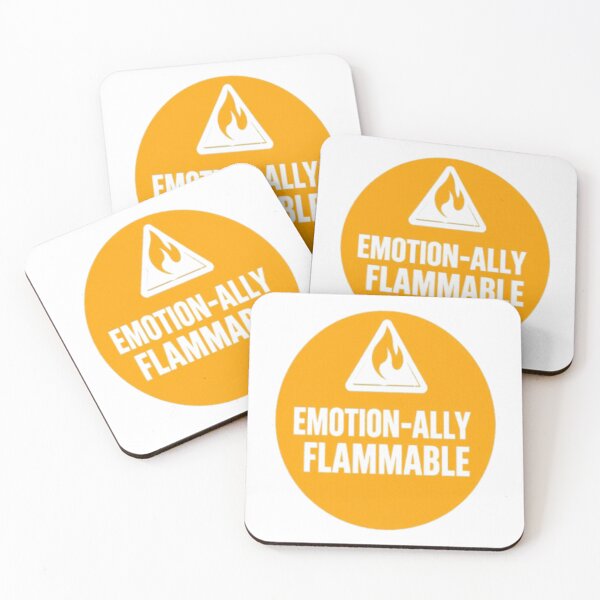 Item preview, Emotion-ally Flammable • Funny High-Vis Hazard Style Sticker & Shirt designed and sold by CMdigit.