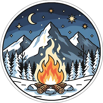 Artwork thumbnail, "Winter fire" Sticker by NorthSelas
