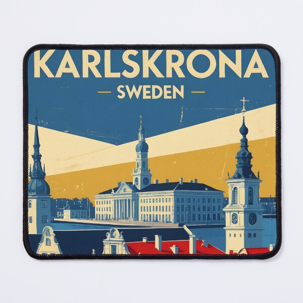 Item preview, Karlskrona Sweden 1950s Vintage Travel Tourism designed and sold by TravelersGems.