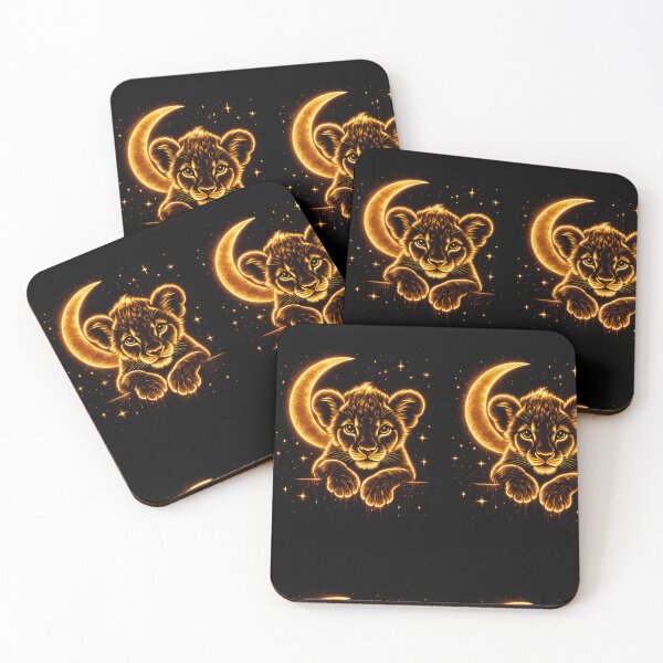 Item preview, Neon Gold Lion – Child of the Moon” designed and sold by studioMintelli.