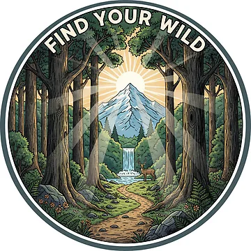 Artwork thumbnail, "Find your wild" Sticker by NorthSelas