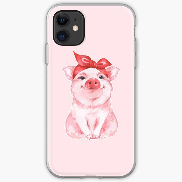 Piggy in red iPhone Soft Case