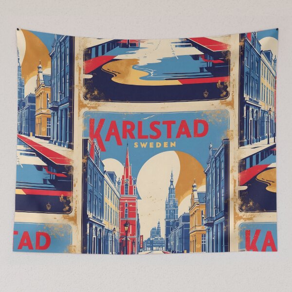 Item preview, Karlstad Sweden 1950s Vintage Travel Tourism designed and sold by TravelersGems.