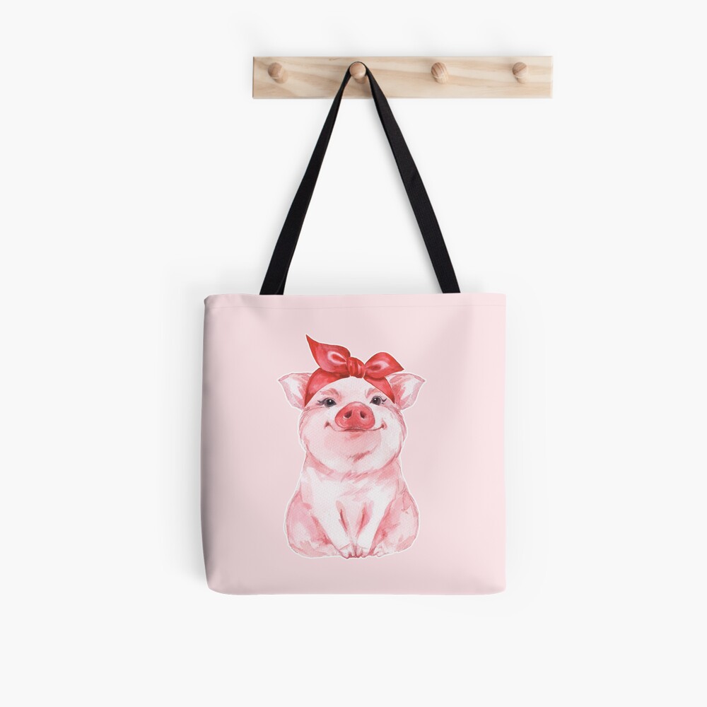 Piggy in red Tote Bag