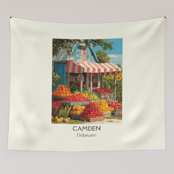Item preview, Camden Delaware Farmers Market | Fresh Produce Art Print designed and sold by TuncGK.