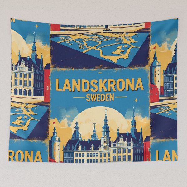 Item preview, Landskrona Sweden 1950s Vintage Travel Tourism designed and sold by TravelersGems.