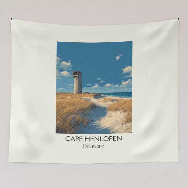 Item preview, Cape Henlopen Delaware Dune | Coastal Tower Art Print designed and sold by TuncGK.
