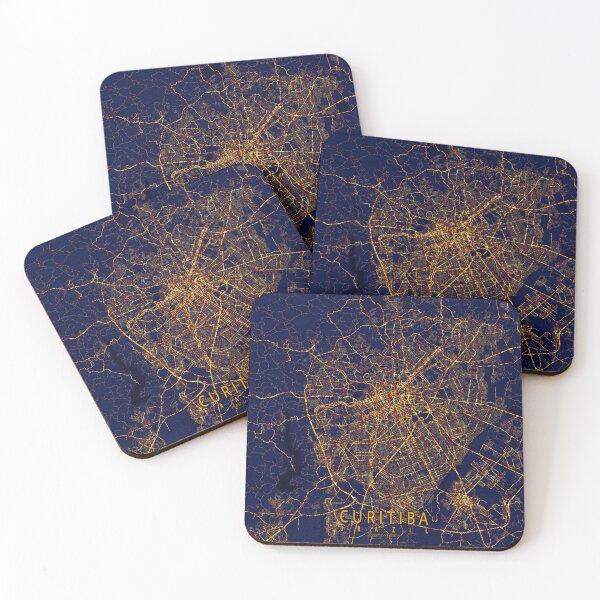 Item preview, Curitiba, Paraná, Brazil Map - City At Night designed and sold by deMAP.