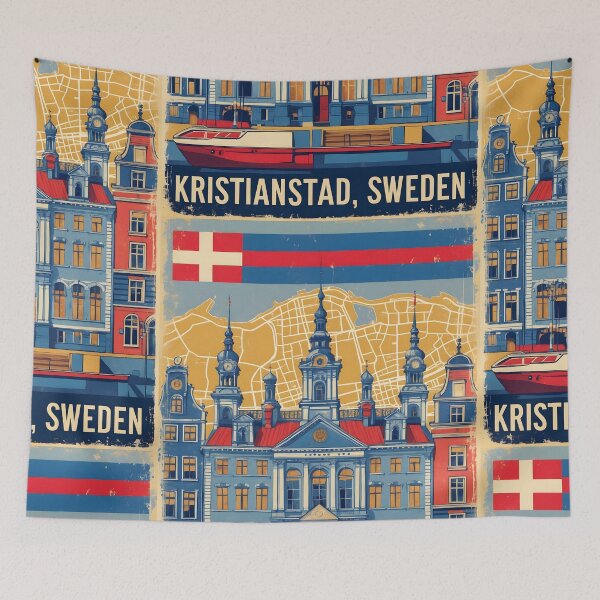 Item preview, Kristianstad Sweden 1950s Vintage Travel Tourism designed and sold by TravelersGems.