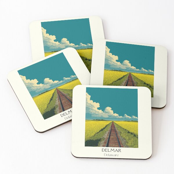 Item preview, Delmar Delaware Railroad | Yellow Flower Field Art Print designed and sold by TuncGK.