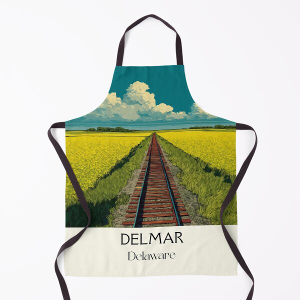 Item preview, Delmar Delaware Railroad | Yellow Flower Field Art Print designed and sold by TuncGK.