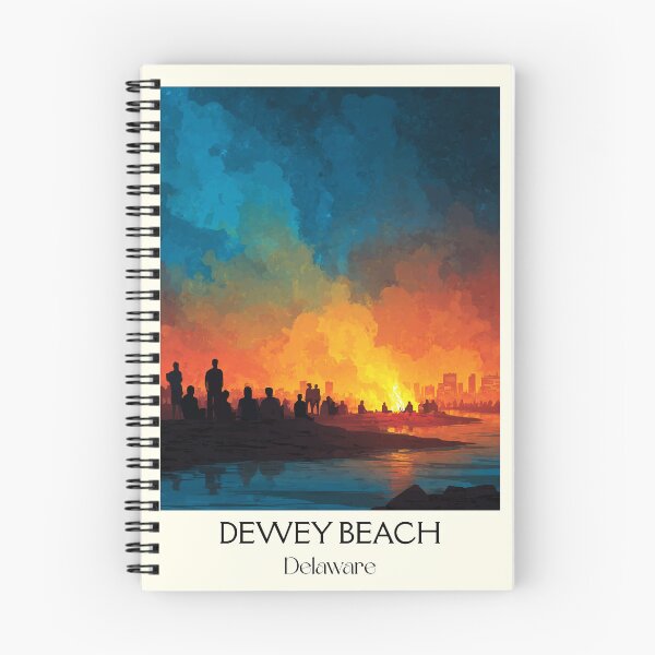 Item preview, Dewey Beach Delaware Sunset | Fiery Sky Seascape Art Print designed and sold by TuncGK.
