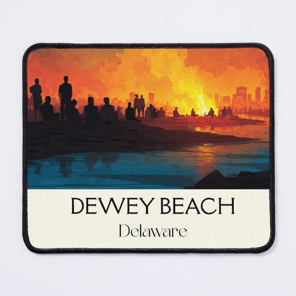 Item preview, Dewey Beach Delaware Sunset | Fiery Sky Seascape Art Print designed and sold by TuncGK.