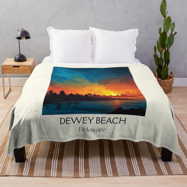 Item preview, Dewey Beach Delaware Sunset | Fiery Sky Seascape Art Print designed and sold by TuncGK.