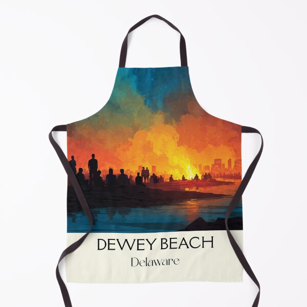 Item preview, Dewey Beach Delaware Sunset | Fiery Sky Seascape Art Print designed and sold by TuncGK.