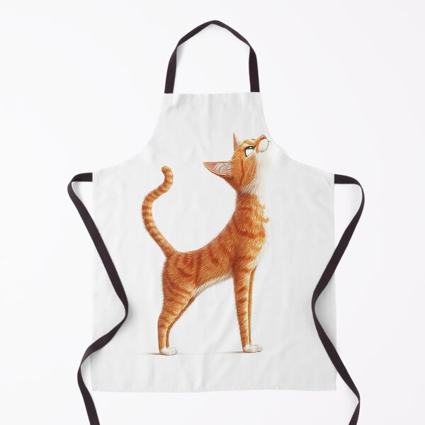 Item preview, Cheerful orange red-haired cat with funny white details looking up brightly designed and sold by Encreable.