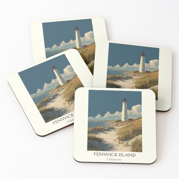 Item preview, Fenwick Island Delaware Lighthouse | Coastal Art Print designed and sold by TuncGK.