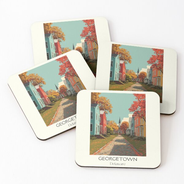 Item preview, Georgetown Delaware Town Square | Autumn Scene Art Print designed and sold by TuncGK.