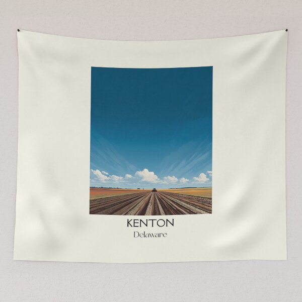Item preview, Kenton Delaware Country Road | Flat Farmland Art Print designed and sold by TuncGK.