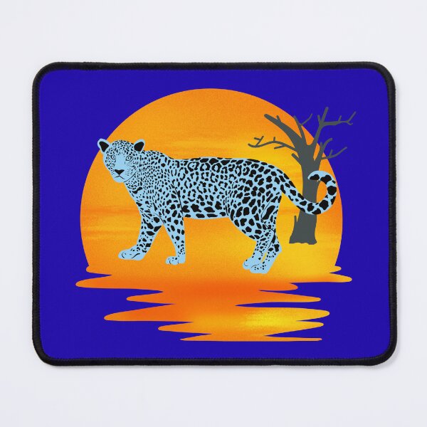 Item preview, Blue Leopard Sunset – Bold Wildlife Art Design designed and sold by TheBeeKindSpace.