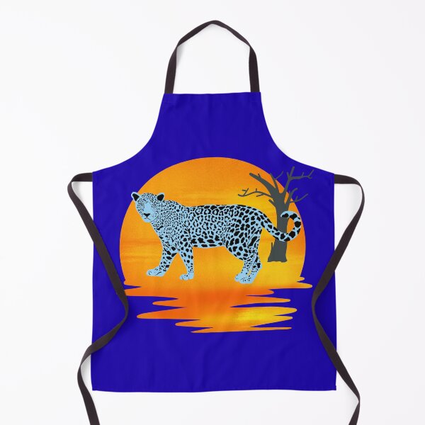 Item preview, Blue Leopard Sunset – Bold Wildlife Art Design designed and sold by TheBeeKindSpace.