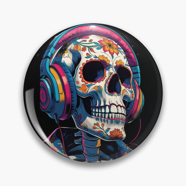 Item preview, DJ Calavera - Music Lover Sugar Skull designed and sold by DarylWelsh2024.