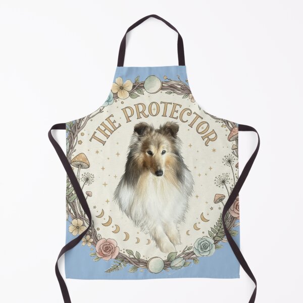 Item preview, The Protector, Sheltie, blue background designed and sold by Faerieglen.