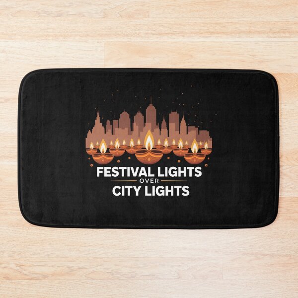Item preview, Festival Lights Over City Lights – Diwali Skyline Design designed and sold by Jollys-ArtShop.