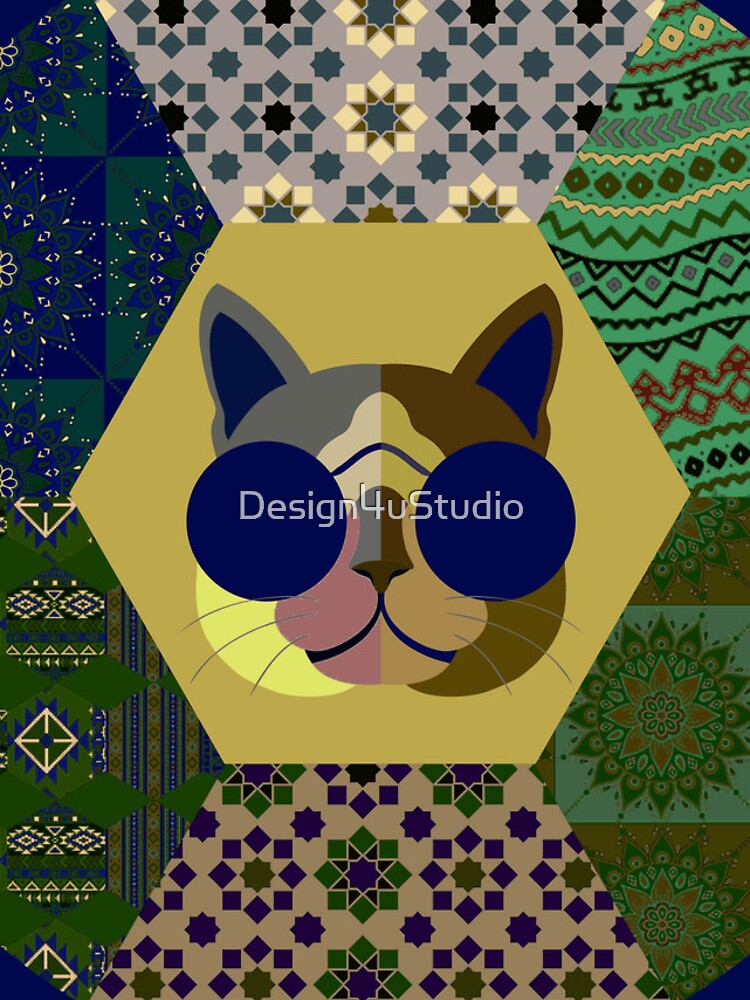 Thumbnail 4 of 4, iPhone Case, Cat in sunglasses - patchwork23 designed and sold by Design4uStudio.