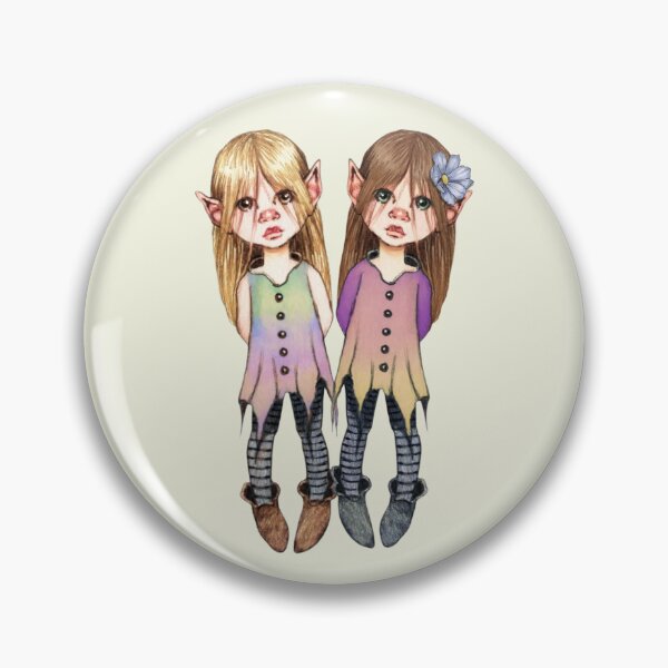 Item preview, Pixie Sisters No. 2, Cute Elfin Girls, Fantasy Art designed and sold by JoyfulWhimsy.