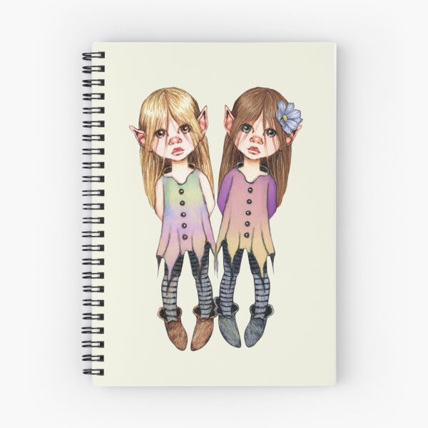 Item preview, Pixie Sisters No. 2, Cute Elfin Girls, Fantasy Art designed and sold by JoyfulWhimsy.