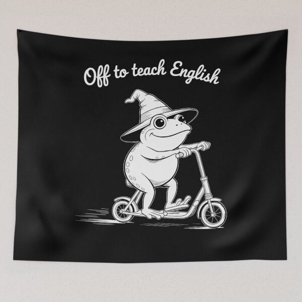 Item preview, Off To Teach English Scooter Frog Teacher Literature  designed and sold by Patricsselin.
