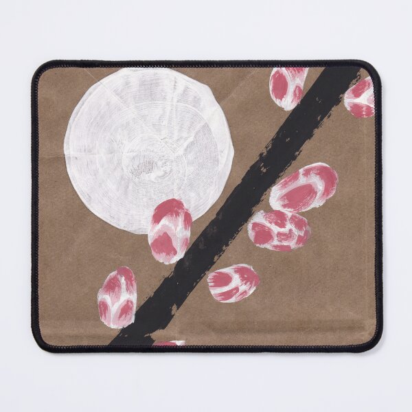Item preview, Peach Blossom Gouache Painting on Upcycled Material designed and sold by A_Guy_With_Art_Supplies.