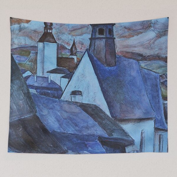 Item preview, View Over the Rooftops -Blue designed and sold by tomorrowsart.