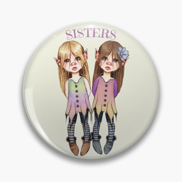 Item preview, Pixie Sisters No. 3, Cute Elfin Girls, Fantasy Art designed and sold by JoyfulWhimsy.