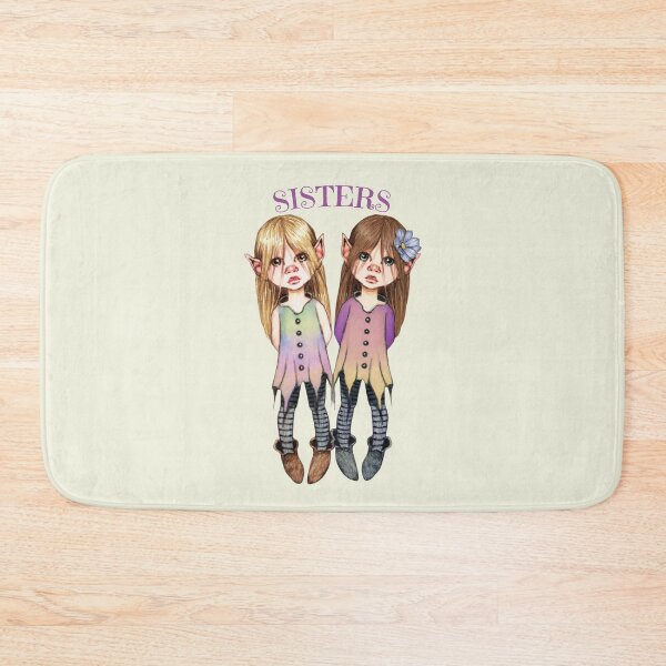 Item preview, Pixie Sisters No. 3, Cute Elfin Girls, Fantasy Art designed and sold by JoyfulWhimsy.