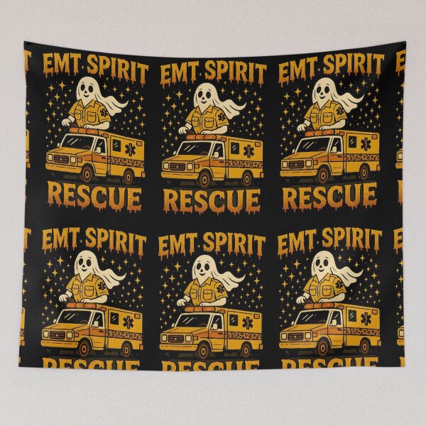 Item preview, EMT Spirit Rescue Ghost Paramedic Shirt | Funny First Responder Halloween Tee designed and sold by ClinicalHubs.