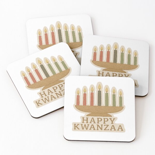 Item preview, Kwanzaa celebration with kinara candles and happy Kwanzaa message, background, AI generated designed and sold by dvoevnore.