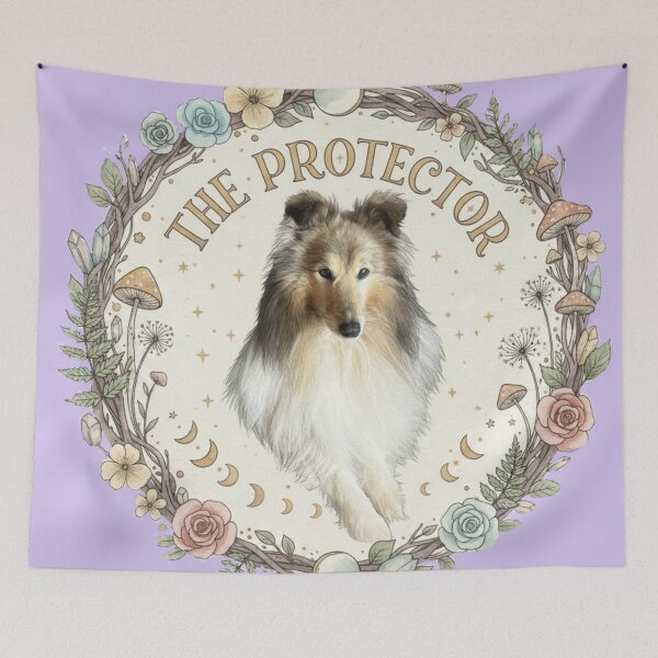 Item preview,  The Protector, Sheltie, lavender background designed and sold by Faerieglen.