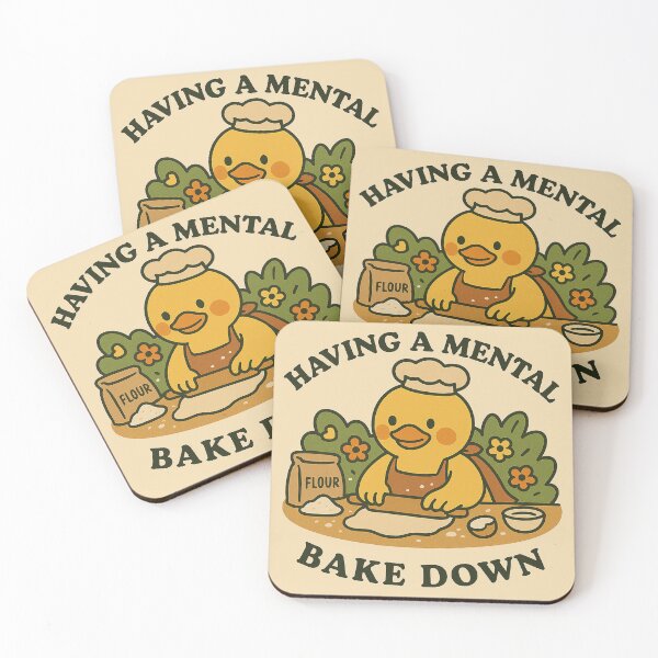 Item preview, Funny Baking Duck – “Having a Mental Bake Down” | Cute Duck Chef Illustration, Wholesome Baking Humor designed and sold by Florarts.