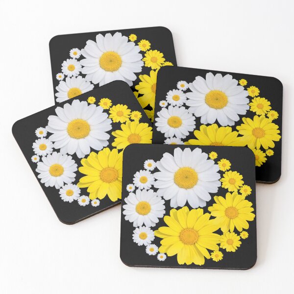 Item preview, Yin and Yang White Yellow Daisy Flowers Shapes Mania designed and sold by Shapes-Mania.