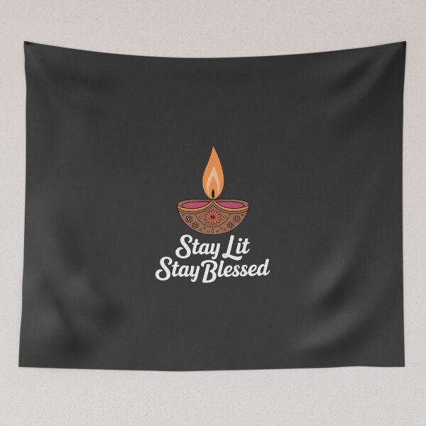 Item preview, Stay Lit Stay Blessed – Minimal Diwali Diya Design designed and sold by Jollys-ArtShop.