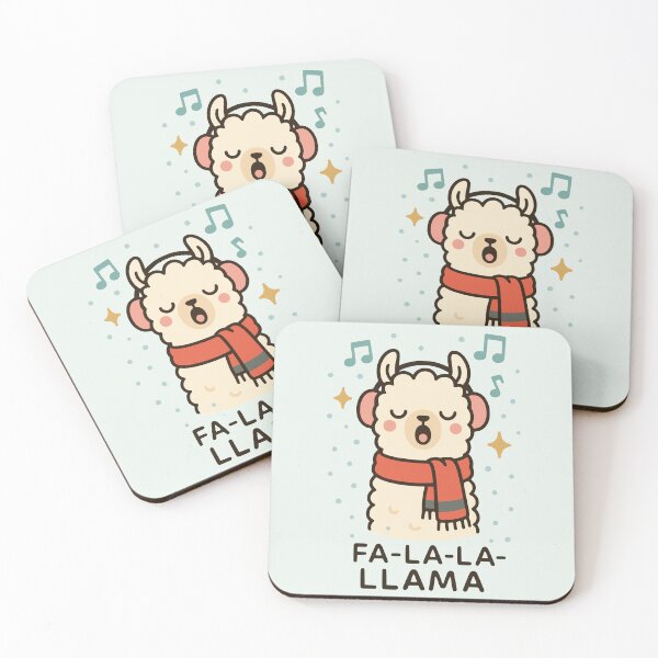 Item preview, Fa‑La‑La‑Llama Singing Winter Llama Illustration designed and sold by PrintSmithArt.