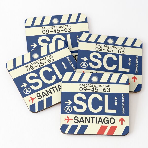 Item preview, SCL Santiago • Airport Code Art • Jet Age Design designed and sold by YHMDesigns.