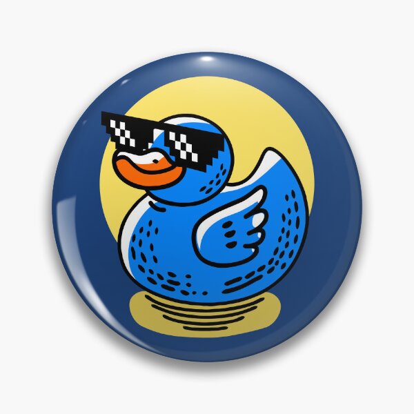Item preview, Deal With It Duck – Cool Blue Rubber Duck Meme designed and sold by WestIndigo.