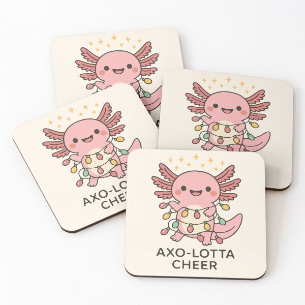 Item preview, Axo‑Lotta Cheer Cute Holiday Axolotl Wrapped in Lights designed and sold by PrintSmithArt.