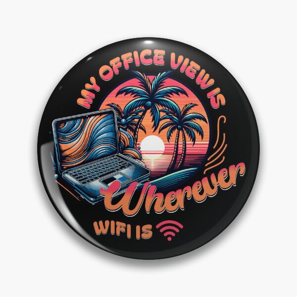Item preview, My Office View Is Wherever WiFi Is Digital Nomad Life Sunset designed and sold by MasterKlaw.