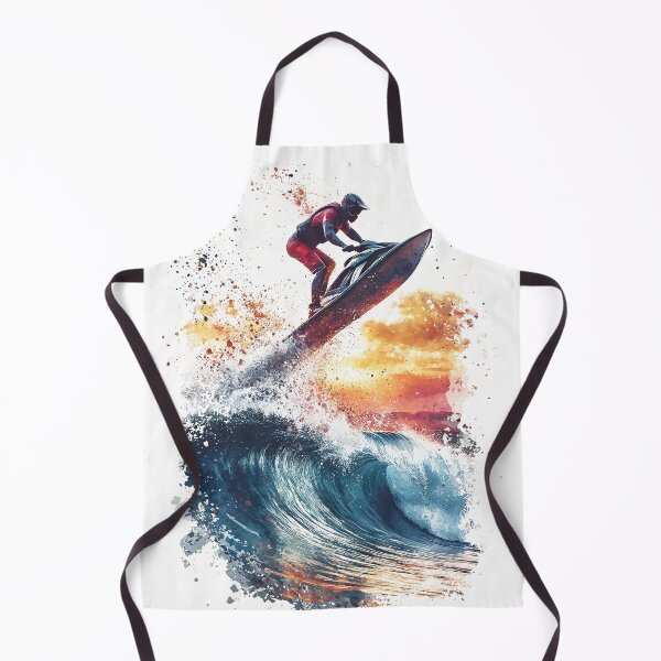 Item preview, Jet ski extreme ride over cool blue sea wave with beach sunset and wild wave designed and sold by Encreable.