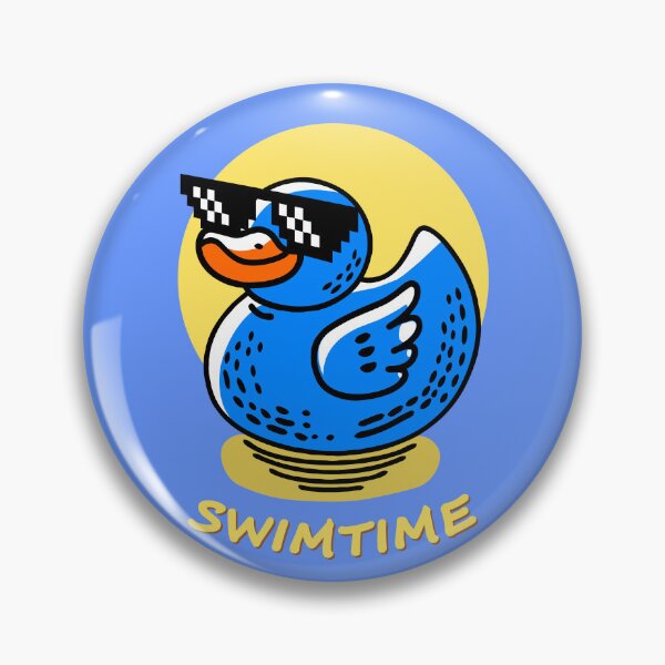 Item preview, Swimtime Deal With It Duck – Cool Blue Rubber Duck Meme designed and sold by WestIndigo.